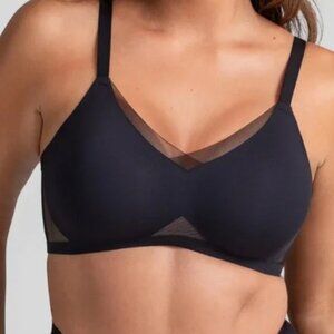 Honeylove Black Crossover Wireless Mesh T-Shirt Bra 3X (44DD/DDD)